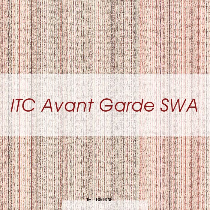 ITC Avant Garde SWA example